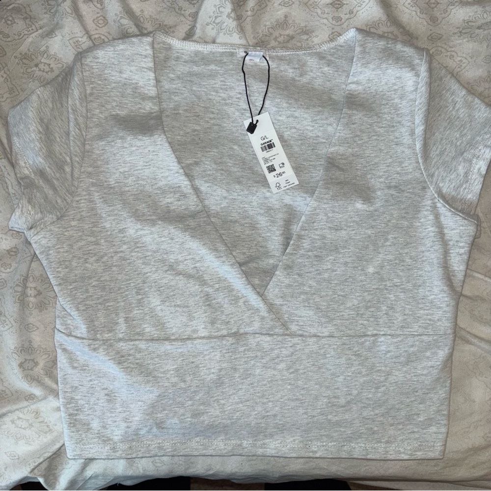Garage Light Gray V-Neck Crop Top